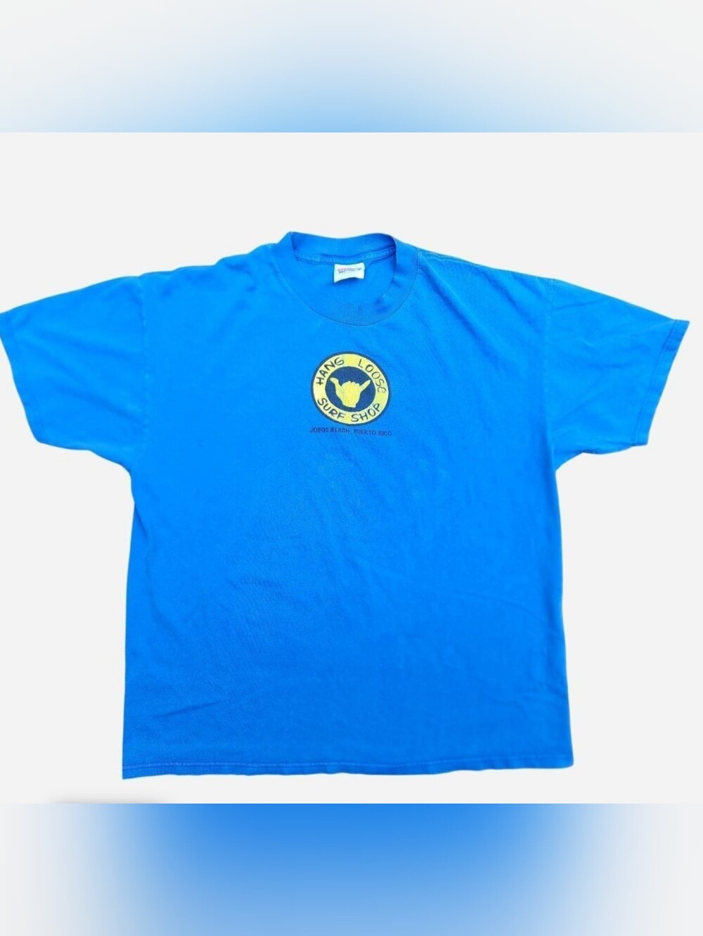 MEN'S XL BLUE AND YELLOW HANG LOOSE Graphic Tee